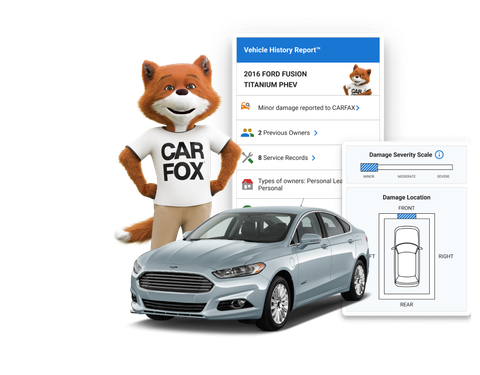 Car Fox showcasing CARFAX vehicle history reports.